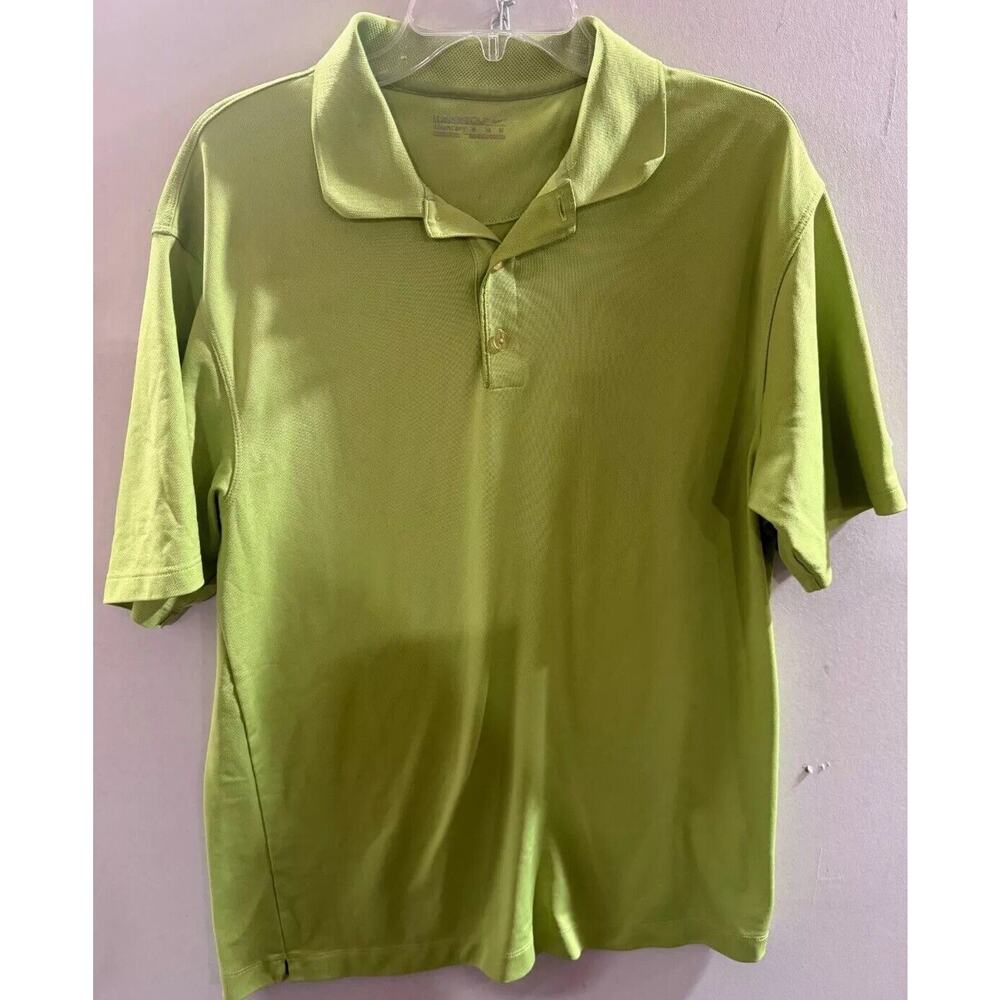 Nike Polo Shirt Mens Medium Green Golf Performance Short Sleeve Logo Collared
